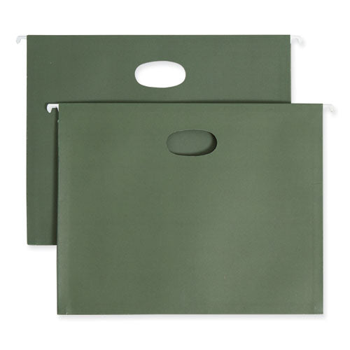 Hanging Pockets With Full-height Gusset, 1 Section, 1.75" Capacity, Letter Size, Straight Tabs, Standard Green, 25/box