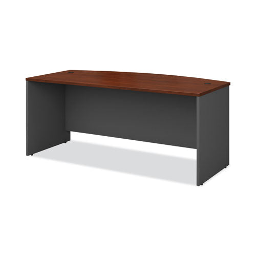 Series C Collection Bow Front Desk, 71.13" X 36.13" X 29.88", Hansen Cherry/graphite Gray