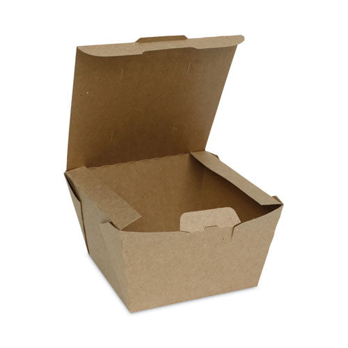 Earthchoice Tamper Evident Onebox Paper Box, 4.5 X 4.5 X 3.25, Kraft, 200/carton