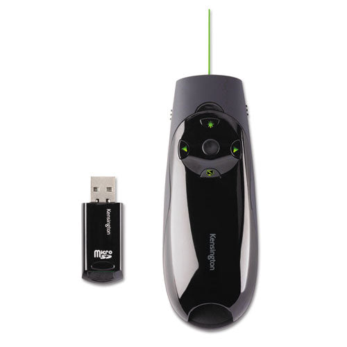 Presenter Expert Wireless Cursor Control With Green Laser, Class 2, 150 Ft Range, Black