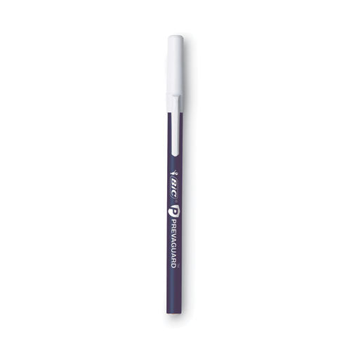 Prevaguard Round Stic Pen, Stick, Medium 1 Mm, Blue Ink, Blue Barrel, Dozen