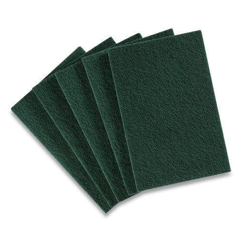 Medium Duty Scouring Pads, Green, 10/pack