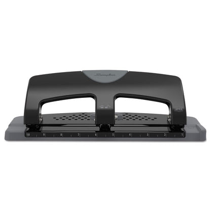 20-sheet Smarttouch Three-hole Punch, 9/32" Holes, Black/gray