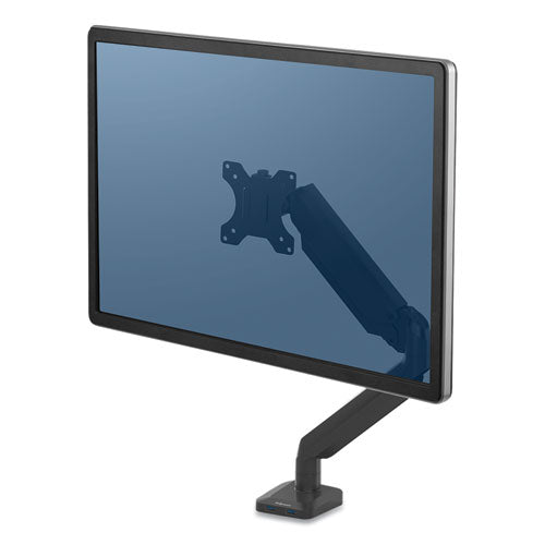 Platinum Series Single Monitor Arm, For 30" Monitors, 360 Deg Rotation, 180 Deg Tilt, 360 Deg Pan, Black, Supports 20 Lb
