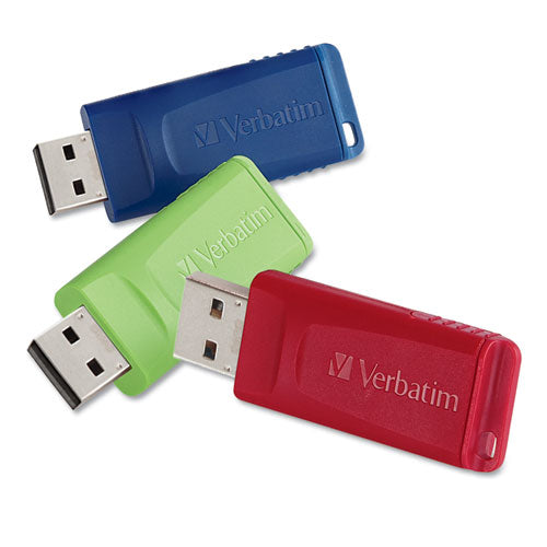 Store 'n' Go Usb Flash Drive, 8 Gb, Assorted Colors, 3/pack