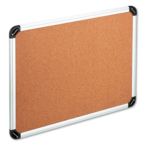 Cork Board With Aluminum Frame, 48 X 36, Tan Surface, Silver Frame