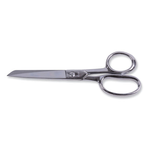 Hot Forged Carbon Steel Shears, 8" Long, 3.88" Cut Length, Nickel Straight Handle