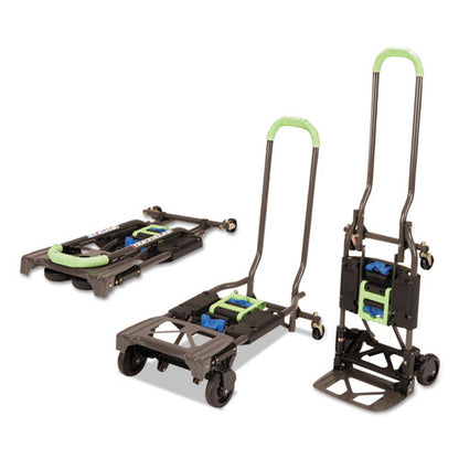 2-in-1 Multi-position Hand Truck And Cart, 300 Lbs, 16.63 X 12.75 X 49.25, Black/blue/green