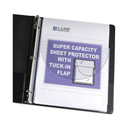 Super Capacity Sheet Protectors With Tuck-in Flap, 200", Letter Size, 10/pack