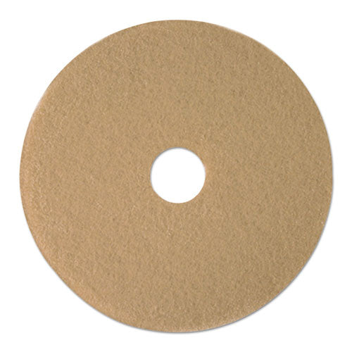 Burnishing Floor Pads, 19" Diameter, Tan, 5/carton