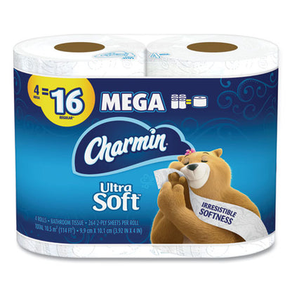 Ultra Soft Bathroom Tissue, Septic Safe, 2-ply, White, 224 Sheets/roll, 4 Rolls/pack, 6 Packs/carton