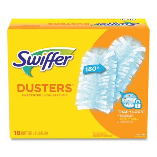 Dusters Refill, Fiber Bristle, Light Blue, 18/box