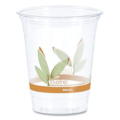 Bare Eco-forward Rpet Cold Cups, Proplanet Seal, 12 Oz To 14 Oz, Leaf Design, Clear, Squat, 50/pack, 20 Packs/carton