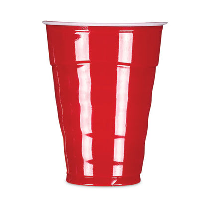 Easy Grip Disposable Plastic Party Cups, 9 Oz, Red, 50/pack, 12 Packs/carton