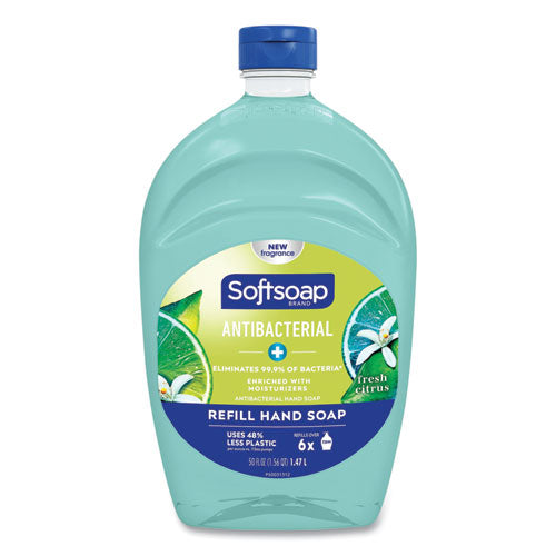 Antibacterial Liquid Hand Soap Refills, Fresh, Green, 50 Oz