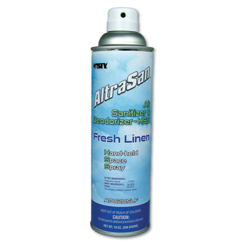 Handheld Air Sanitizer/deodorizer, Fresh Linen, 10 Oz Aerosol Spray, 12/carton