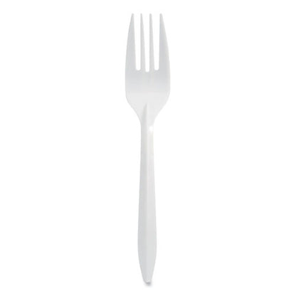 Individually Wrapped Mediumweight Cutlery, Forks, White, 1,000/carton