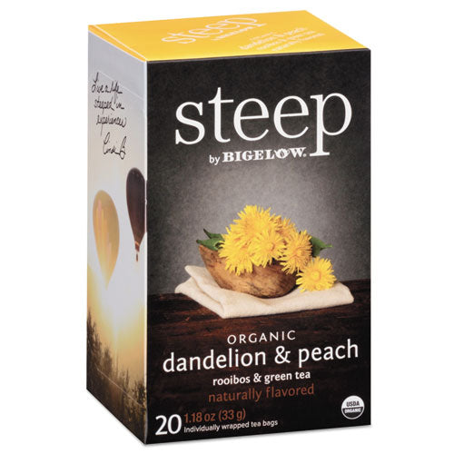 Steep Tea, Dandelion And Peach, 1.18 Oz Tea Bag, 20/box