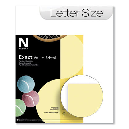 Exact Vellum Bristol Cover Stock, 67 Lb Bristol Weight, 8.5 X 11, Yellow, 100/pack