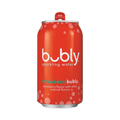 Flavored Sparkling Water, Strawberry, 12 Oz Can, 8 Cans/pack, 3 Packs/carton