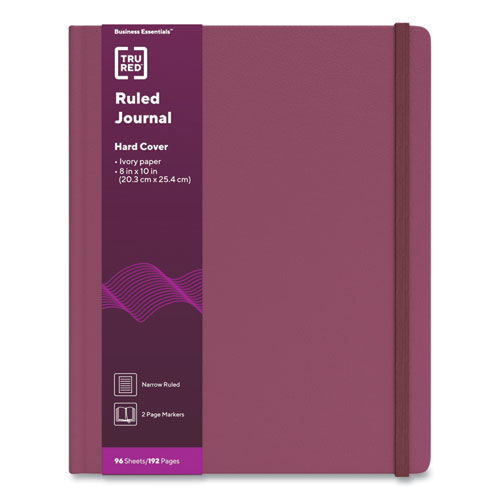 Hardcover Business Journal, 1 Subject, Narrow Rule, Purple Cover, 10 X 8, 96 Sheets