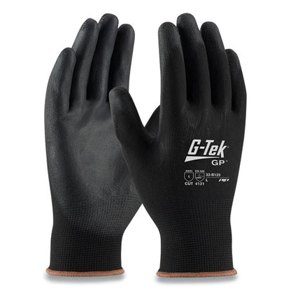 Gloves,knit/poly,bk,lg