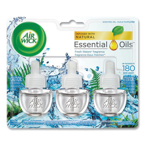 Scented Oil Refill, Fresh Waters, 0.67 Oz, 3/pack, 6 Packs/carton