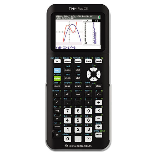 Ti-84 Plus Ce Programmable Color Graphing Calculator, 10-digit Lcd, Black