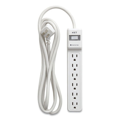 Surge Protector, 6 Ac Outlets, 8 Ft Cord, 900 J, White