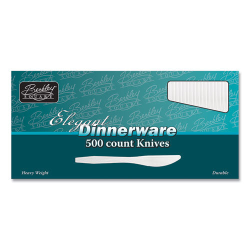 Elegant Dinnerware Heavyweight Cutlery, Polystyrene, Knife, White, 500/box