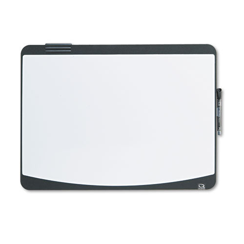 Tack And Write Board, 25.5 X 17.5, Black/white Surface, Black Plastic Frame