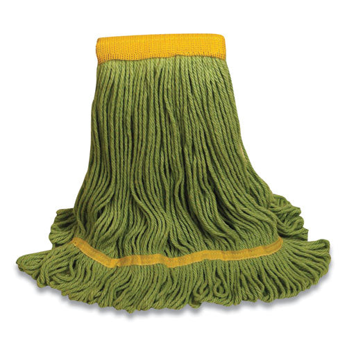 1400 Series Mop Head, Cotton/rayon/synthetic Blend, Medium, 5" Headband, Green