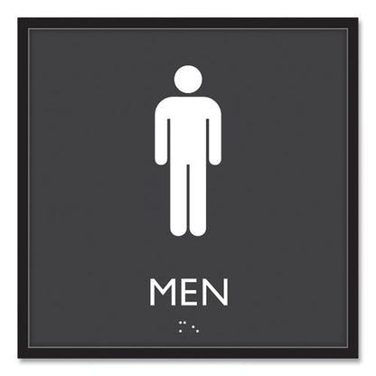 Ada Sign, Men, Plastic, 8 X 8, Clear/white