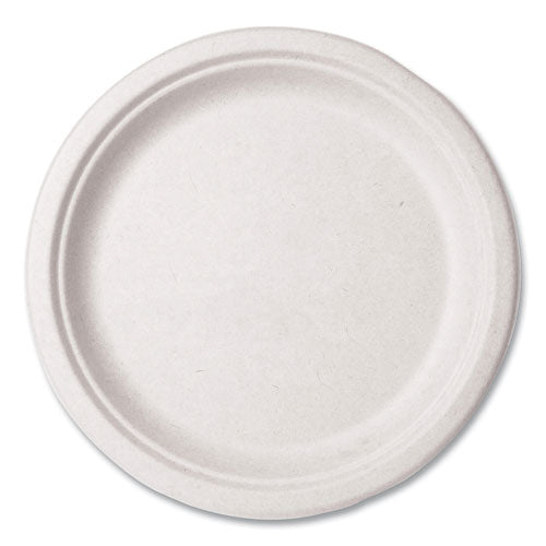 Molded Fiber Tableware, Plate, 10" Diameter, White, 500/carton