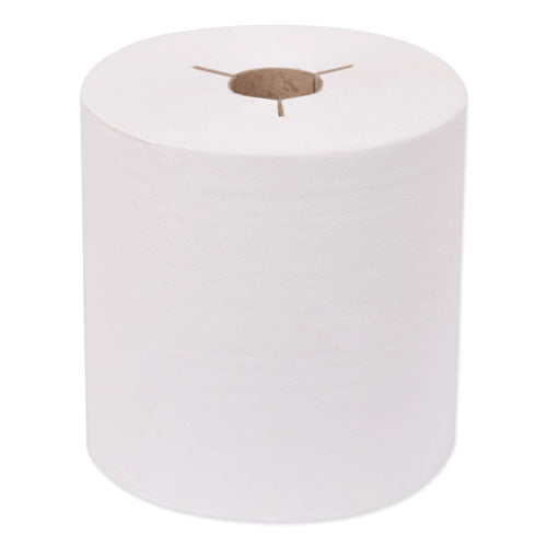 Universal Hand Towel Roll, Notched, 1-ply, 7.5" X 630 Ft, White, 6 Rolls/carton