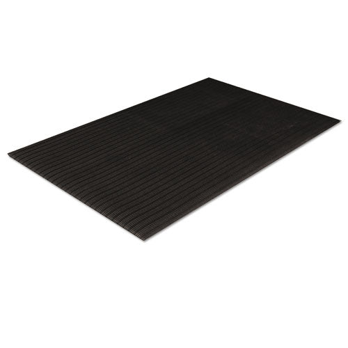 Ribbed Vinyl Anti-fatigue Mat, Rib Embossed Surface, 36 X 144, Black