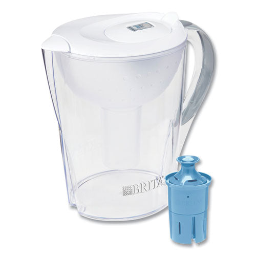 Pacifica Pitcher With Longlast+ Filter, 0.63 Gal, White/clear