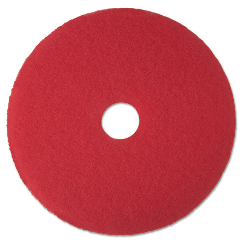 Low-speed Buffer Floor Pads 5100, 13" Diameter, Red, 5/carton