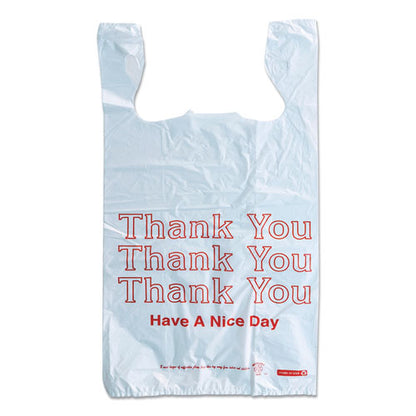 Plastic "thank You - Have A Nice Day" Shopping Bags, 11.5" X 6.5" X 22", White, 250/box