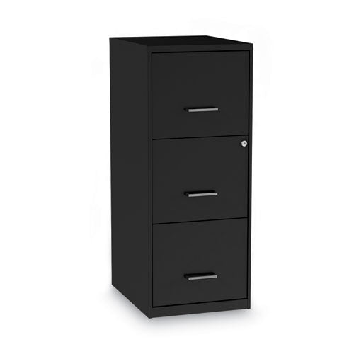 Soho Vertical File Cabinet, 3 Drawers: File/file/file, Letter, Black, 14" X 18" X 34.9"