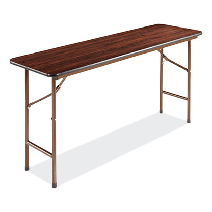 Wood Folding Table, Rectangular, 59.88w X 17.75d X 29.13h, Mahogany