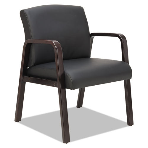 Alera Reception Lounge Wl Series Guest Chair, 24.21" X 24.8" X 32.67", Black Seat, Black Back, Espresso Base