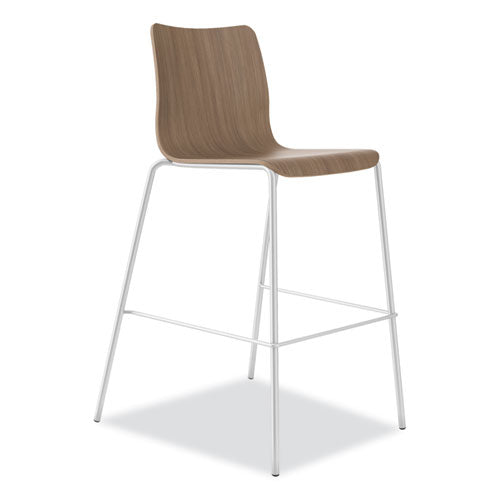 Ruck Laminate Task Stool, Supports Up To 300 Lb, 30" Seat Height, Pinnacle Seat/base, Silver Frame
