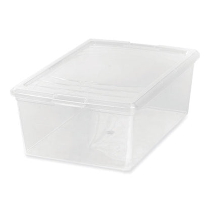 13.5 Qt. Lift-off Lid Storage Tote, 10.6" X 16.1" X 5.9", Clear/gray