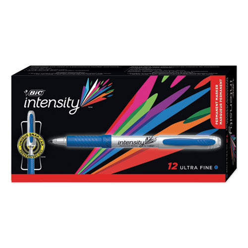 Intensity Ultra Fine Tip Permanent Marker, Extra-fine Needle Tip, Deep Sea Blue, Dozen