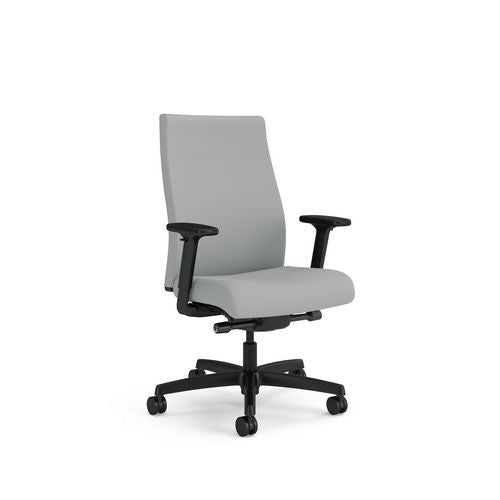Ignition 2.0 Upholstered Mid-back Task Chair, Up To 300 Lbs, 17 To 21.5 Seat Height, Flint Seat And Back, Black Base