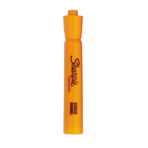 Tank Style Highlighters, Orange Ink, Chisel Tip, Orange Barrel, Dozen