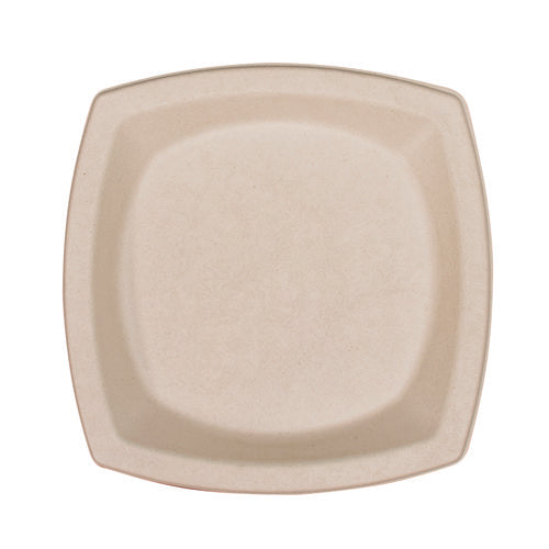 Compostable Fiber Dinnerware, Proplanet Seal, Plate, 8.25 X 8.25, Tan, 125/pack