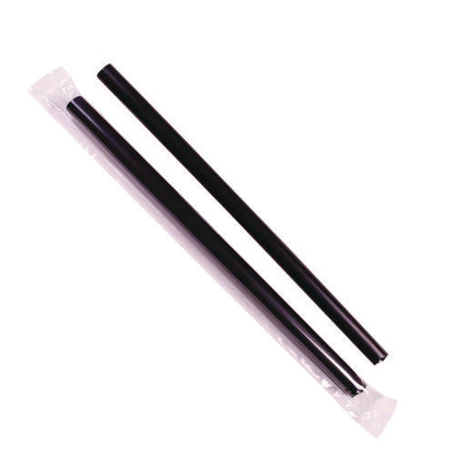 Boba Straws, 9", Black, 1,600/carton