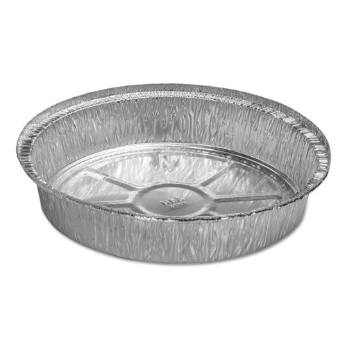 Round Aluminum Container, 48 Oz, 9" Diameter X 1.66"h, Silver, 500/carton